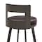 Armen Living Lynof Swivel Bar Stool in Brown Metal with Brown Faux Leather 840254335509 - alternate 5